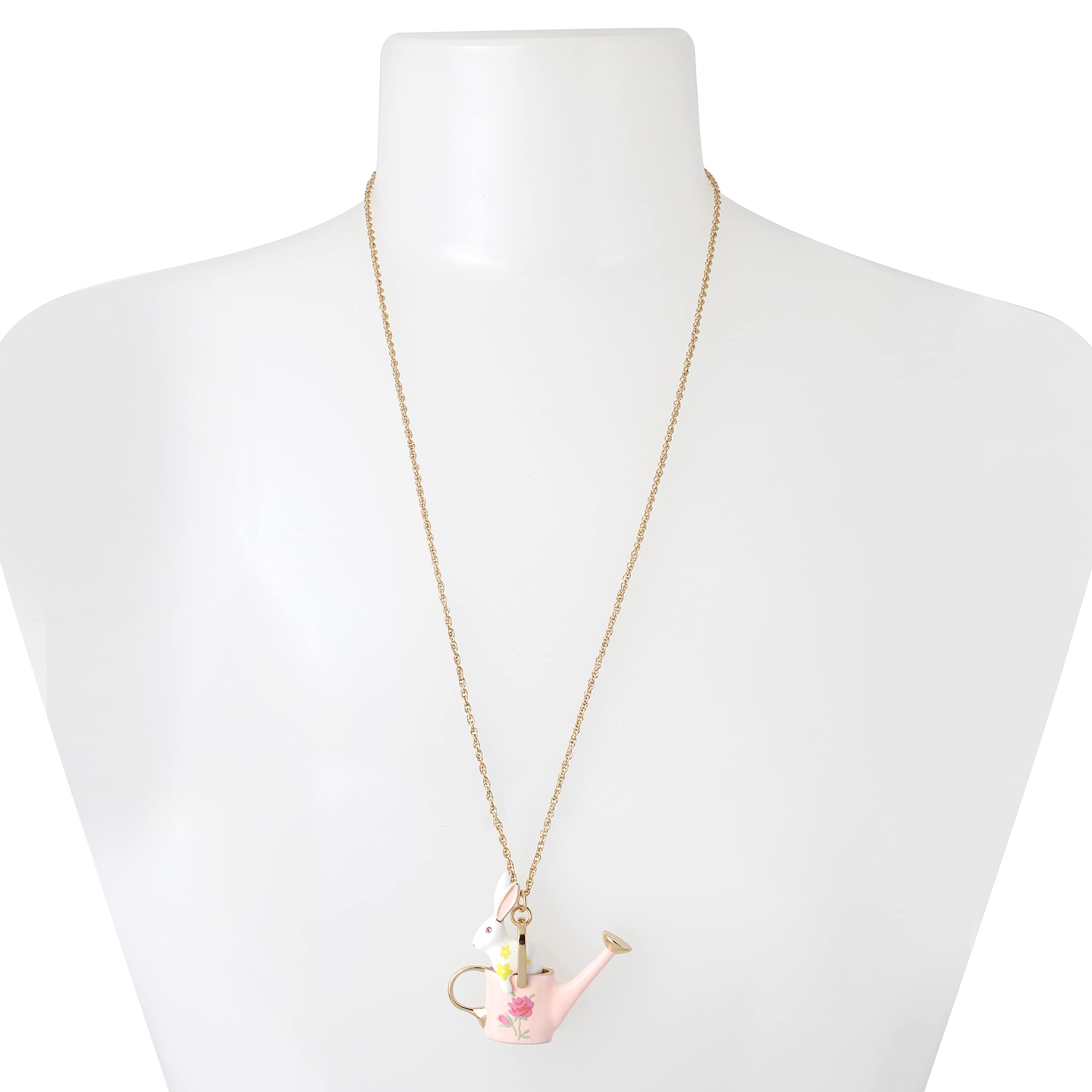 Betsey Johnson Bunny Pendant Slider Necklace