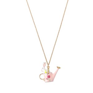 Betsey Johnson Bunny Pendant Slider Necklace