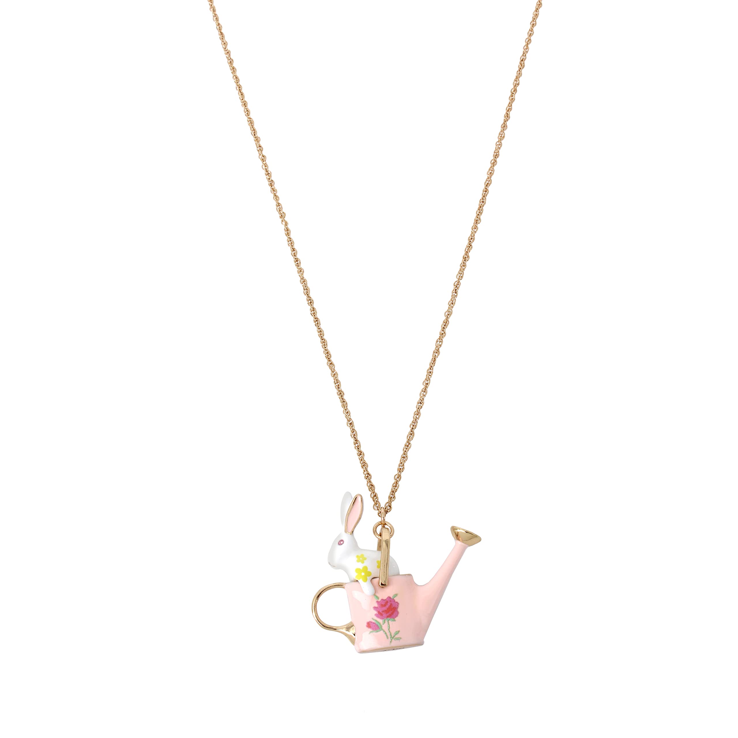 Betsey Johnson Bunny Pendant Slider Necklace