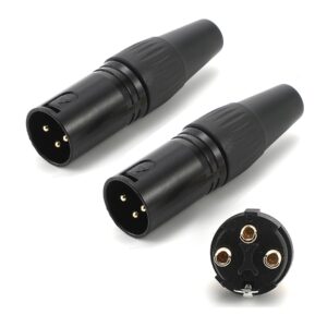 Suanqi 060 XLR Adapter Male to Male, XLR 3pin Male Panel Mount 6 inches 3 pin XLR Extension shunt Cable 2 Pack