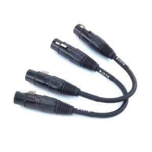 WJSTN Suanqi 3pin XLR Female Microphone Cable XLR to XLR Cables, Female to Female XLR Adapter Cable DMX Cable Patch Cords 2Pack (6in).