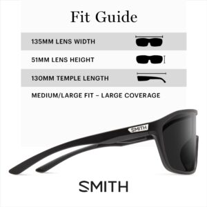 SMITH Boomtown Sunglasses – Shield Lens Performance Sports Active Sunglasses for Biking, Running, Fishing & More – For Men & Women – Matte Black + Black ChromaPop Lens