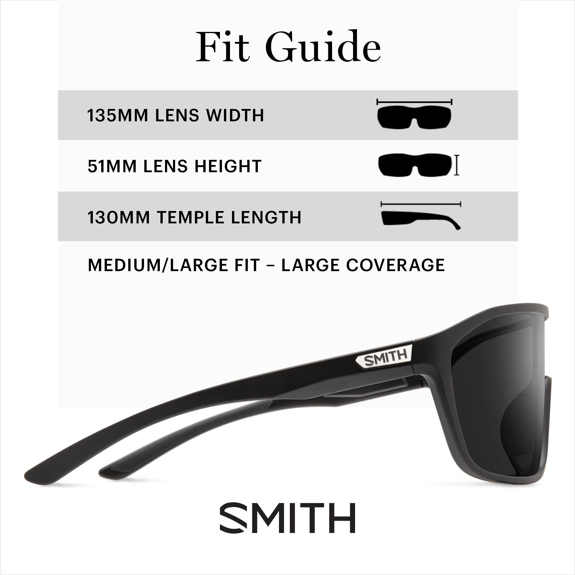 SMITH Boomtown Sunglasses – Shield Lens Performance Sports Active Sunglasses for Biking, Running, Fishing & More – For Men & Women – Matte Black + Black ChromaPop Lens