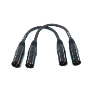 suanqi 060 xlr adapter male to male, xlr 3pin male panel mount 6 inches 3 pin xlr extension shunt cable 2 pack