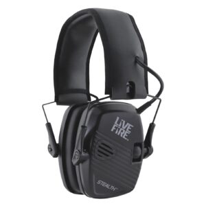 mack's live fire stealth electronic shooting earmuffs for hunting, tactical, target, skeet and trap shooting