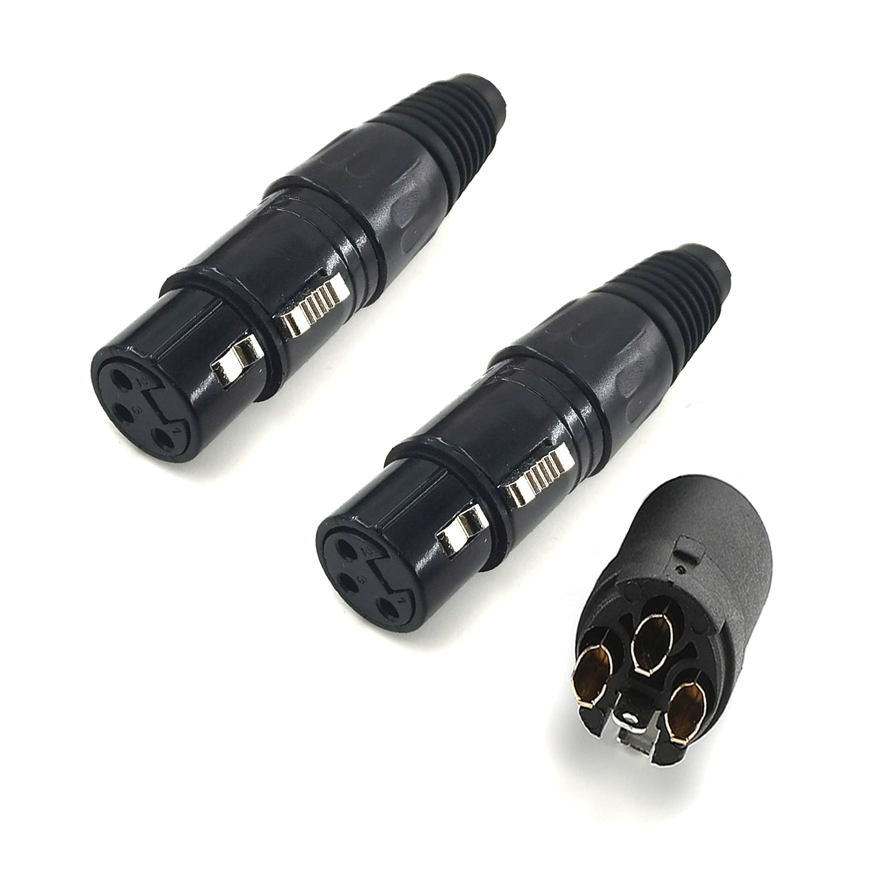 WJSTN Suanqi 3pin XLR Female Microphone Cable XLR to XLR Cables, Female to Female XLR Adapter Cable DMX Cable Patch Cords 2Pack (6in).