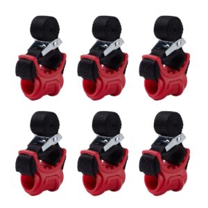 XhuangTech 6pcs/Set Car Bicycle Stand SUV Vehicle Trunk Mount Bike Rack Hitch Stand Storage Carrier Spare Hooks Anti-Degradation Polyester Straps with Alloy Buckles Red&Black