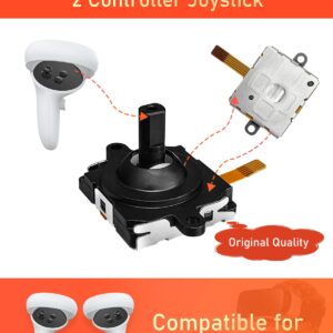 Analog Joystick Repair Kit for Oculus Quest 2 Controller/Meta Quest 2 Controller - Quest 2 Controller Replacement: 4 Joysticks, T5 Screwdriver, Tweezer, Pry Tool, 4 Protective Caps for Oculus 2