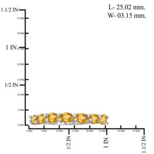 JEWELEXCESS Citrine Ring – Stunning Sterling Silver Ring with 1.25 Carat T.G.W. Citrine - Elegant 7-Stone Ring Design - Hypoallergenic Sterling Silver