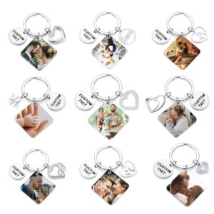 JUMEIHUI Custom Keychain for Boyfriend Personalized Photo Keychain,Calendar Keychain,Wedding Date Keychain,Love,Couple