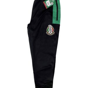 Men's Mexico Sweatpants with Zipper Pockets, Mexico National Football Team Jogger Pants (XX-Large) Black