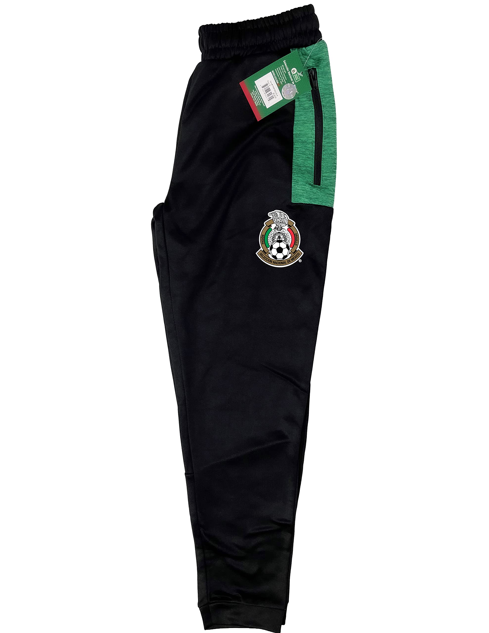 Men's Mexico Sweatpants with Zipper Pockets, Mexico National Football Team Jogger Pants (XX-Large) Black