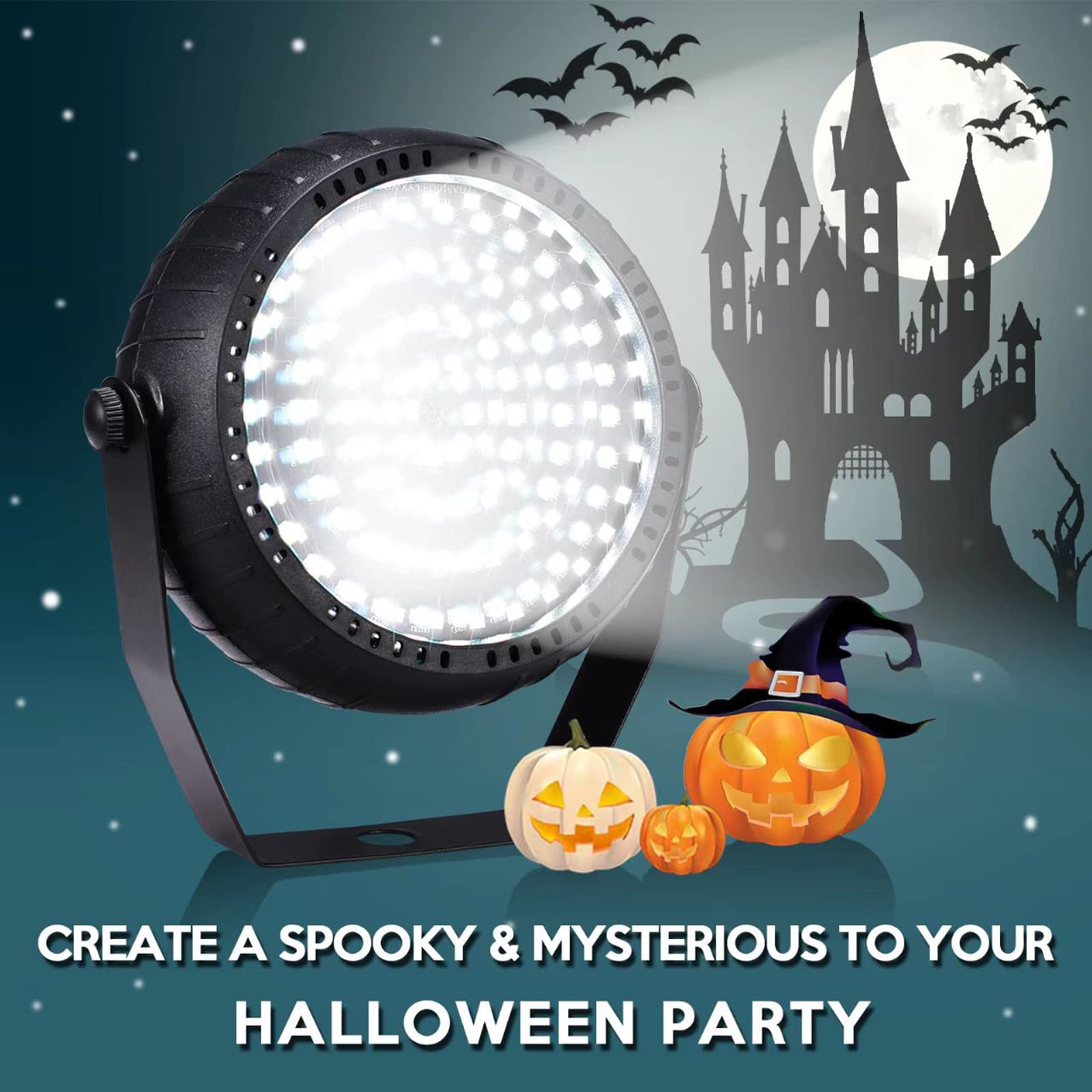 Telbum White Strobe Lights Halloween Super Bright 78 LEDs Strobe Light for Parties Sound Activated Mini DJ Strobe Light with Remote Control, Best for Room Stage Party Dance Wedding