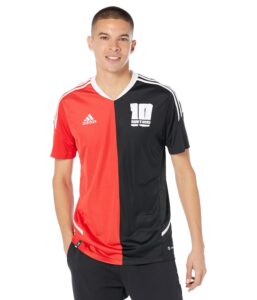 adidas men's messi jersey, black/vivid red, large