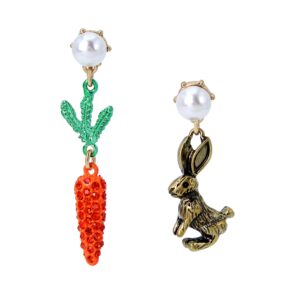 bunny & carrot mismatch earrings