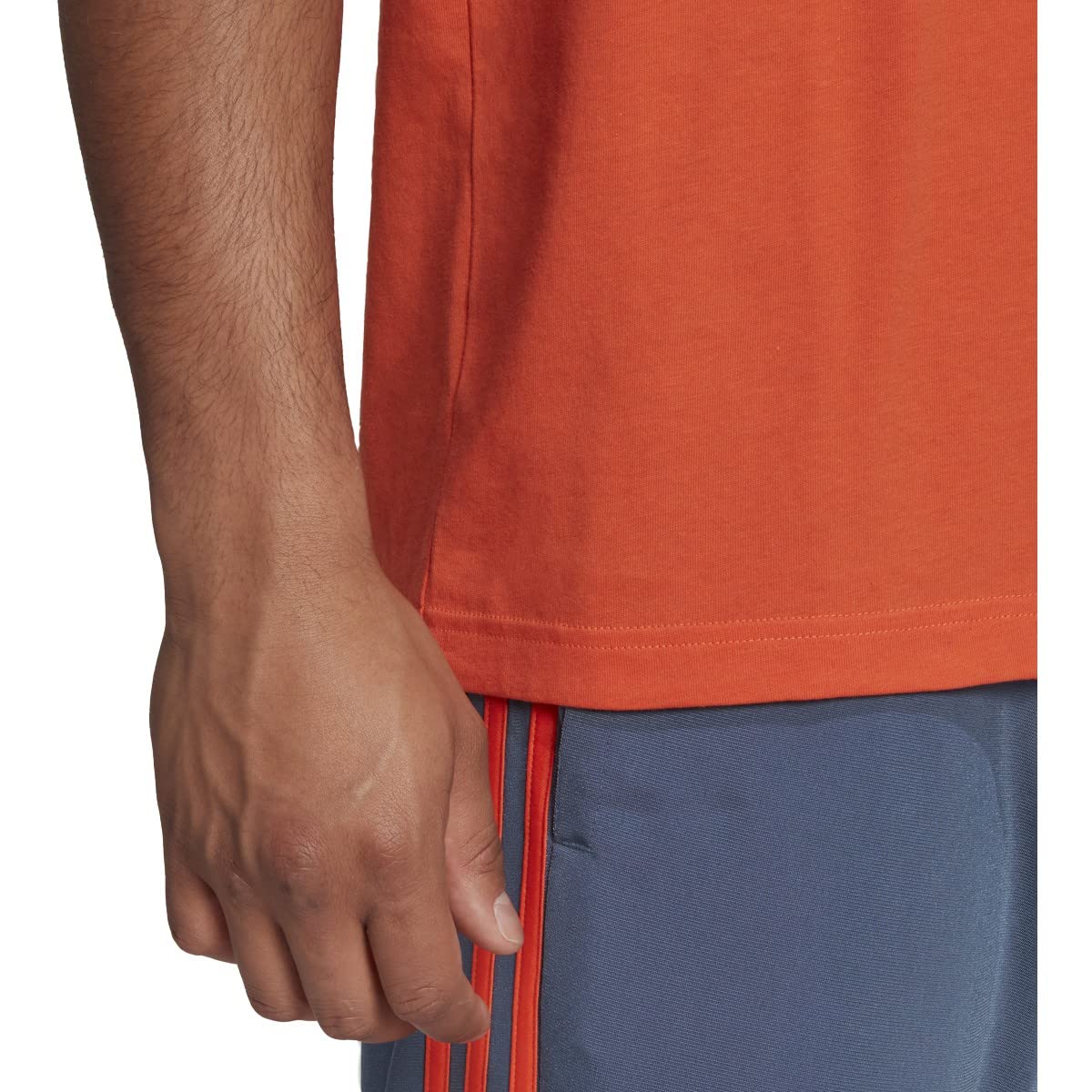 adidas Men's Essentials Brandlove Tee, Semi Impact Orange/Black, Medium