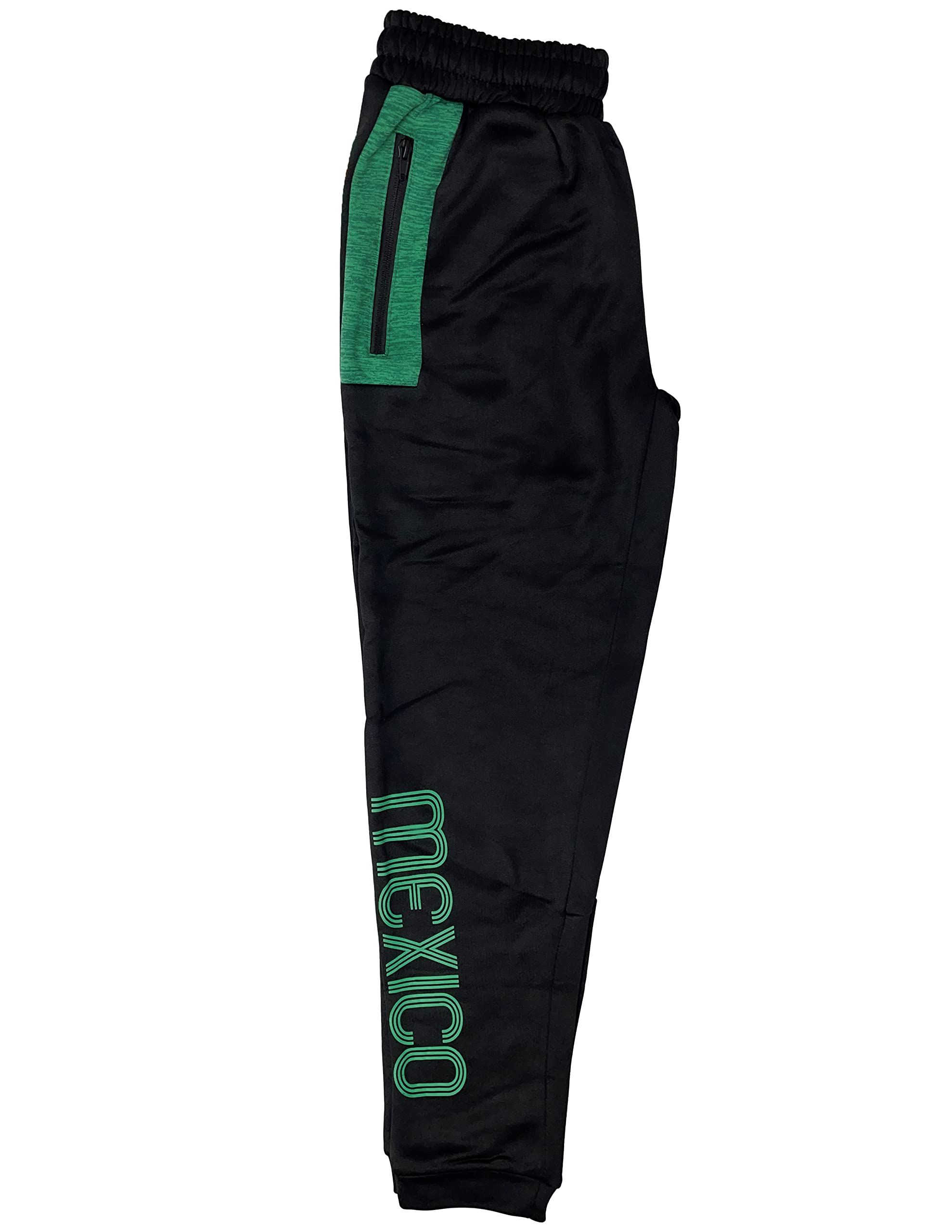 Men's Mexico Sweatpants with Zipper Pockets, Mexico National Football Team Jogger Pants (XX-Large) Black