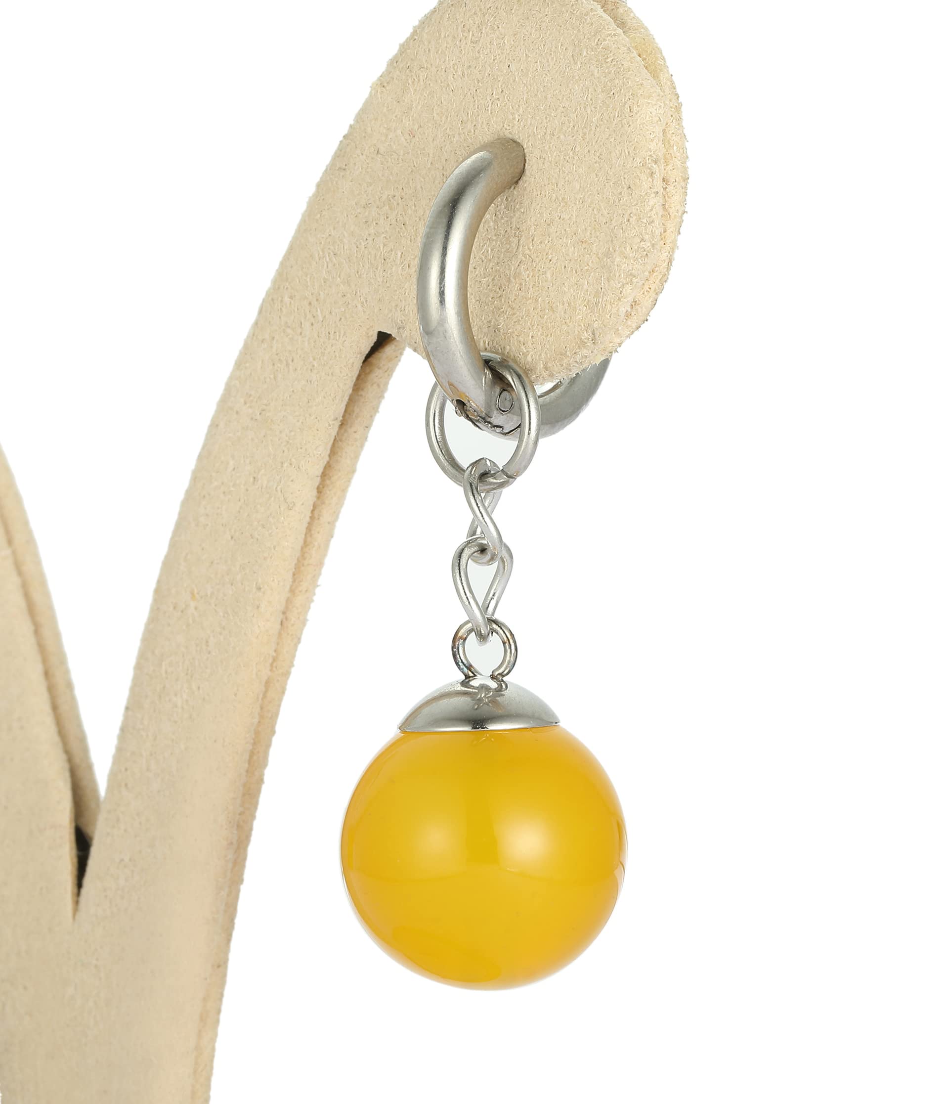 TOKYO HARVEST Natural Gemstone Agate and Stainless Steel Earrings Hypoallergenic & Nickel Free Jewelry (Yellow)