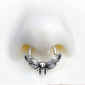 2pcs Single Fashion Piercing Women Alloy Moth C Shaped Gold And Silver Nose Ring