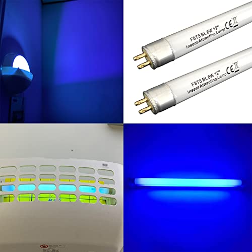 (2Pack) F8T5/BL 12 inch Replacement Black Blue Light Bulb, G5 base,T5 F8W BL368 Linear Fluorescent Blue Lamps