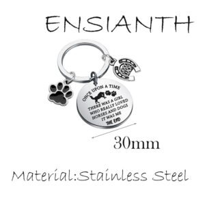 ENSIANTH Dog Lover Keychain Horse Riding Gift for Dog Mom Horse Lover Animal Lover Gift (Horse Dog Lover)