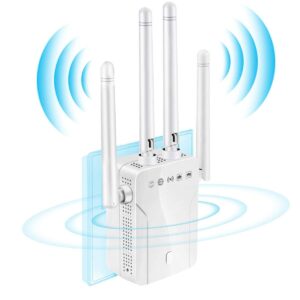 xiaoniubenben wifi extender up to 1200mbps repeater,covers 4000 sq.ft and 35 devices,4 antennas 360° full coverage dual band 2.4g 5g range extender, booster extend of internet connection