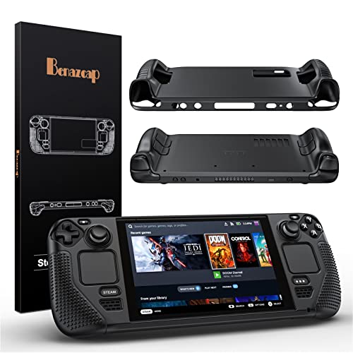 Benazcap Case for Steam Deck OLED 2023/Steam Deck 2021, Full Body Silicone Protective Cover Case, Compatible with Steam Deck OLED/Steam Deck - Black