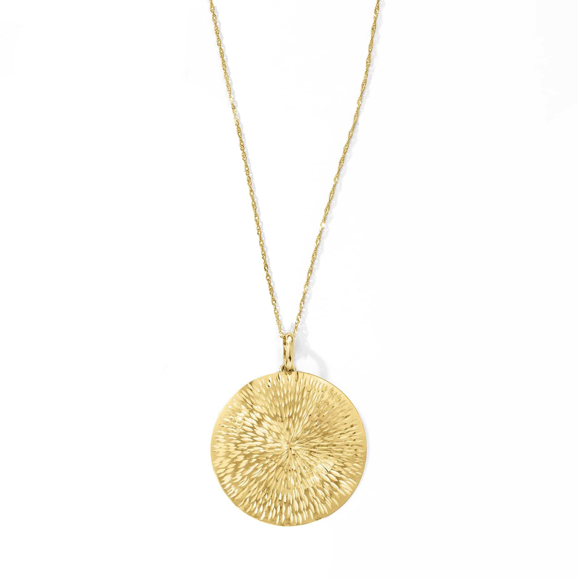 Ross-Simons Italian 14kt Yellow Gold Sunburst Medallion Pendant