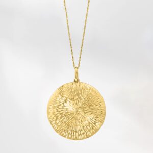 Ross-Simons Italian 14kt Yellow Gold Sunburst Medallion Pendant