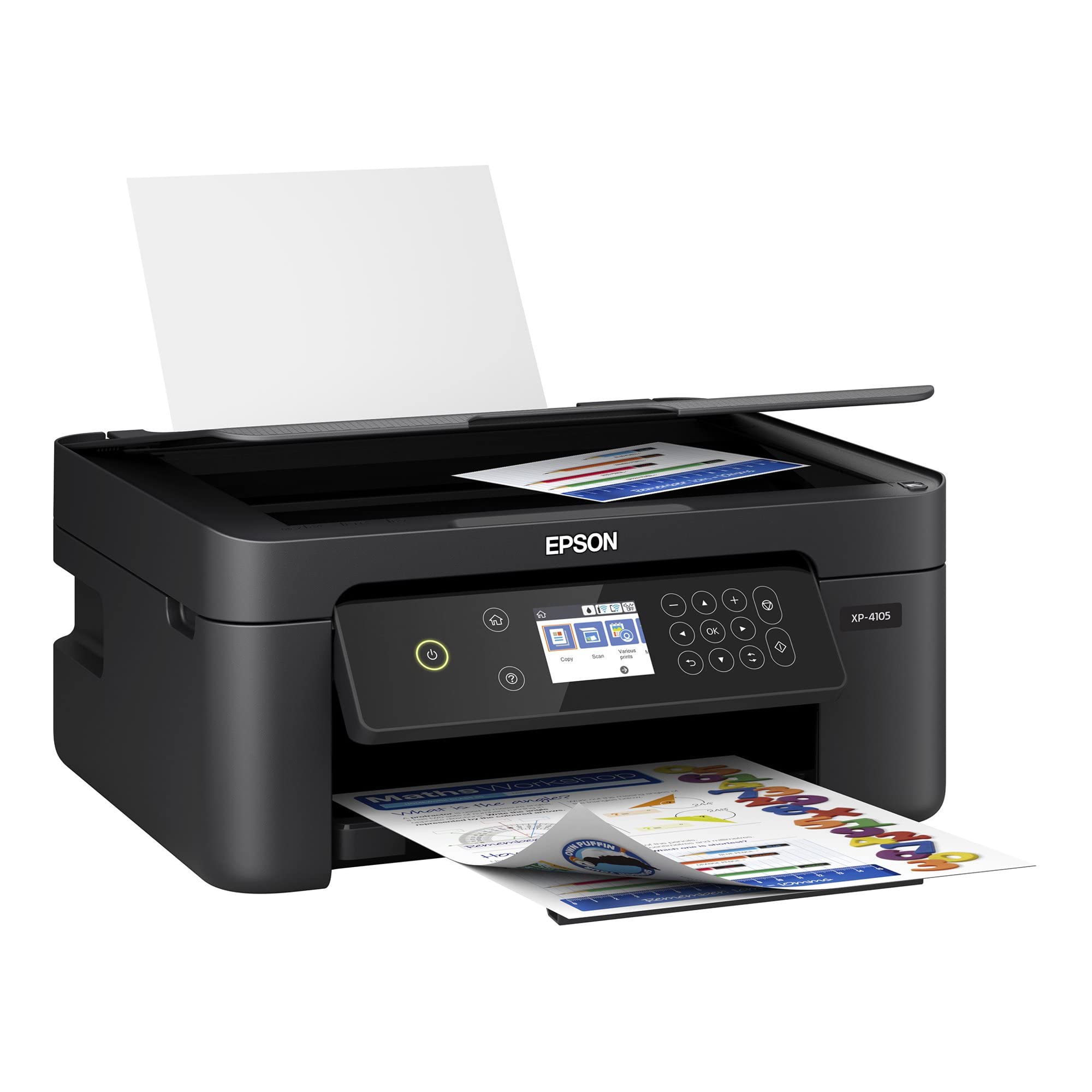 Epson EcoTank ET-4800 Wireless All-in-One Supertank Color Inkjet Printer, White - Print Copy Scan Fax - 10.0 ppm, 5760 x 1440 dpi, 8.5" x 14", 30-Sheet ADF, Ethernet