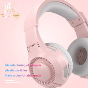 Anivia Headset Gaming Headsets - AH68S Wired Over Ear Headphone with Mic, Volume Control, Noise Isolating for Multi-Platform -Pink