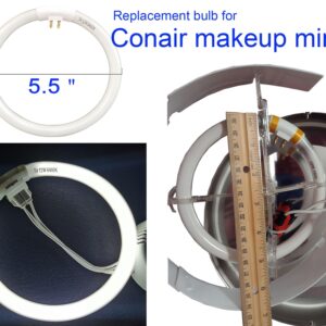 Goandwin 12W T4 Replacement Bulb for Conair Makeup Mirror, 5.5’’ Circular Fluorescent Lamp