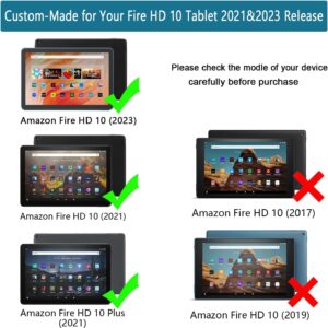 BMOUO Kids Case for Fire HD 10 Tablet (13th/11th Generation, 2023/2021) with Screen Protector, Shockproof Case for Amazon Fire HD 10 Tablet - Blue