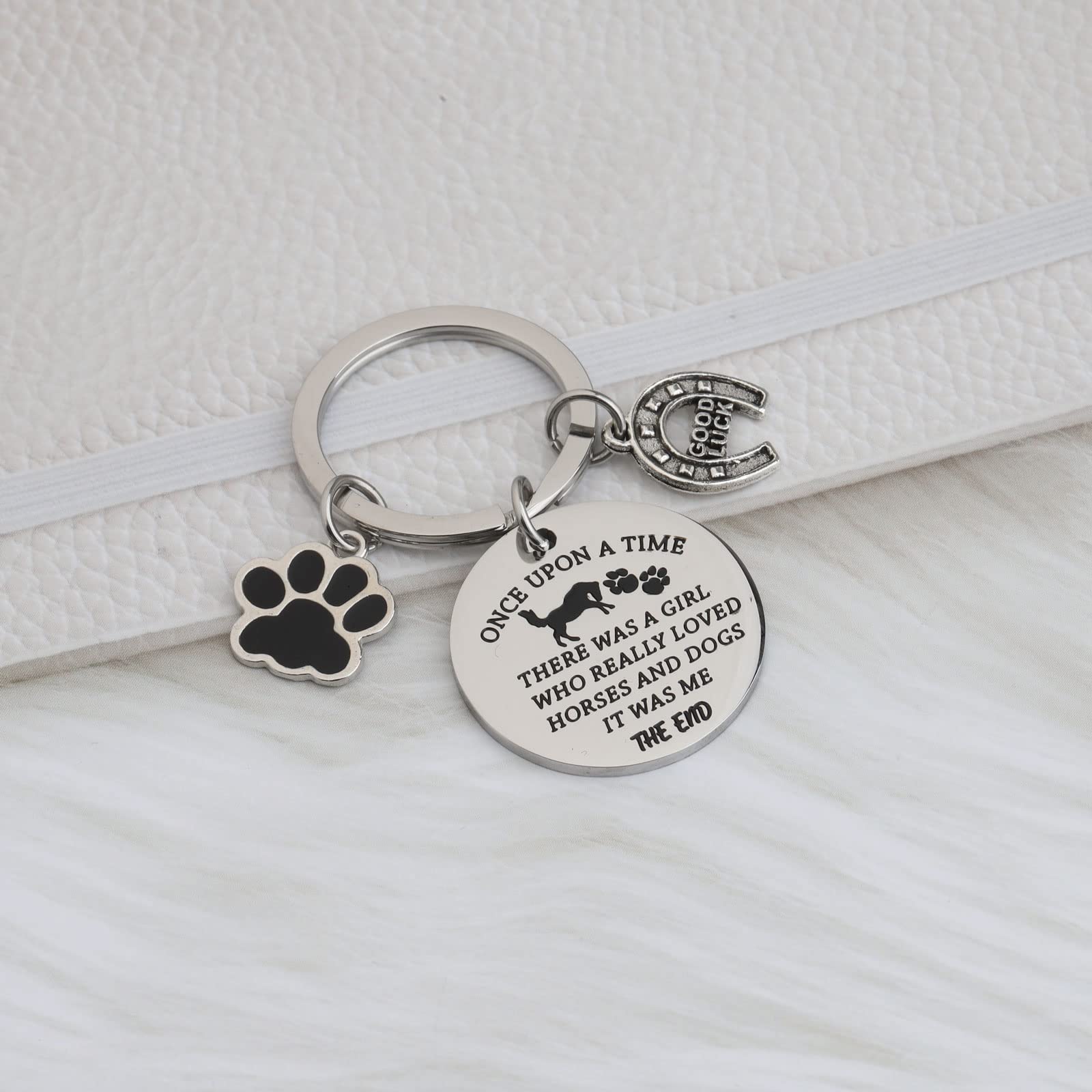 ENSIANTH Dog Lover Keychain Horse Riding Gift for Dog Mom Horse Lover Animal Lover Gift (Horse Dog Lover)