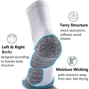 CWVLC Unisex Cushioned Compression Sport Quarter Socks, 4-pairs White, XL