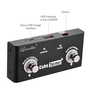 Lerodite Page Pedal Turner, External Pedal Controller,Music Score Control the Turning Function Page Up Page Down for Guitar Effect Pedal,Tablet,Mobile Phone