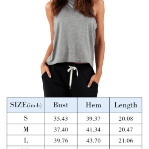 LASLULU Womens Sleeveless Tank Tops Workout Yoga Halter Neck Tops Loose Athletic Sport Shirts Muscle Casual Crop Tops for Teen Girls(Black Medium)