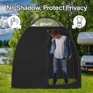 EighteenTek Camping Shower Tent Changing Room 2 Rooms Outdoor Pop Up Camping Toilet Portable Privacy Dressing Shelter 83"x43"x80"H