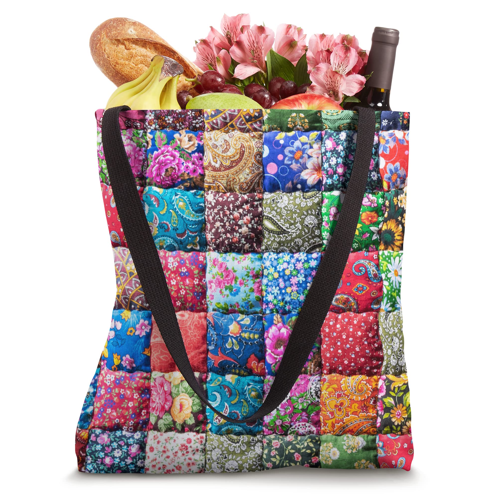 Pioneer Country Farm Gifts Traditional Patchwork Quilt Print Tote Bag