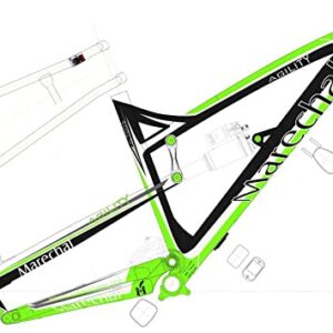 SwishTi Marechal Sollers Mountain Bicycle Bike Frame for All Mountain/Enduro/Free Ride use w/Rockshox Shock in 26"/27.5" (Green, 27.5")