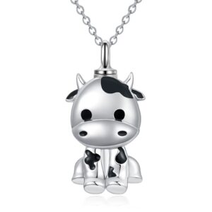 meiderbo cow urn necklace for ashes 925 sterling silver cow keepsake cremation cow pendant memory jewelry cow gifts for women girls