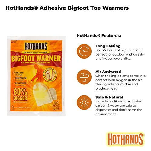 HotHands Bigfoot Adhesive Toe Warmer | 5 Pair Value Pack