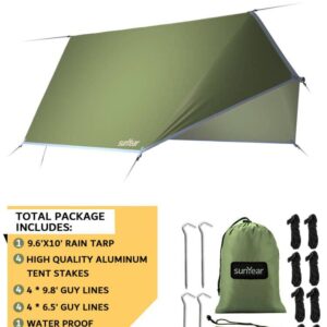 Sunyear Hammock Tent Rain Fly-Camping Hammock Outdoor Tarp-Small Door Design-Keep Side Wind Rain-Best for Backpacking Hiking Camping Survival