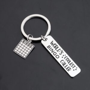 WSNANG Funny Bingo Player Gift World's Coolest Bingo Caller Keychain Bingo Winner Gift Bingo Lover Gift (Bingo Caller KC)