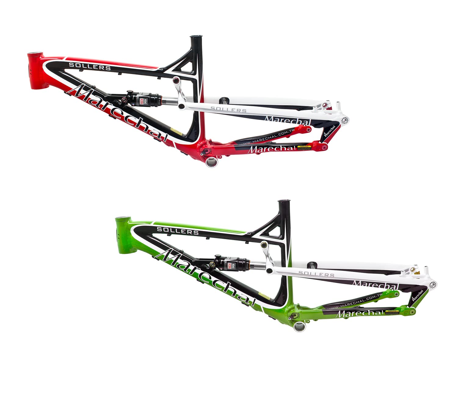 SwishTi Marechal Sollers Mountain Bicycle Bike Frame for All Mountain/Enduro/Free Ride use w/Rockshox Shock in 26"/27.5" (Green, 27.5")