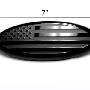 eVerHITCH 7 inch American Black Flag Emblem for Ford, 7" x 2 3/4" Oval Decal Badge Nameplate for F150 F250 F350 99 00 01 02 03 04 (7", Black)