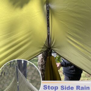 Sunyear Hammock Tent Rain Fly-Camping Hammock Outdoor Tarp-Small Door Design-Keep Side Wind Rain-Best for Backpacking Hiking Camping Survival