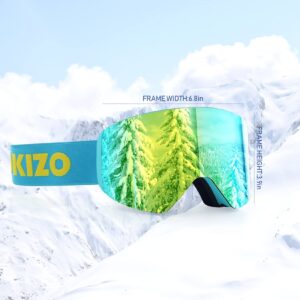 Dizokizo Ski Goggles Anti Fog 100% UV Protection Dual Detachable Lens Snowboard Goggles for Men Women Youth REVO Gold