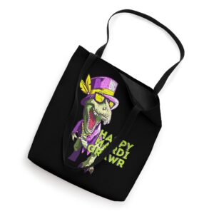 Cute Mardi Gras Shirt For Boys | Mardi Grawr Dinosaur T-Rex Tote Bag