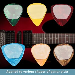 Nuanchu 50 Pack guitar pick grips Stop Dropping Your Guitar Picks While Playing Non Sticky Rubber Guitar Pick Holder Washable Self Adhesive Grips(Irregular Type, 1 x 0.8 Inch)